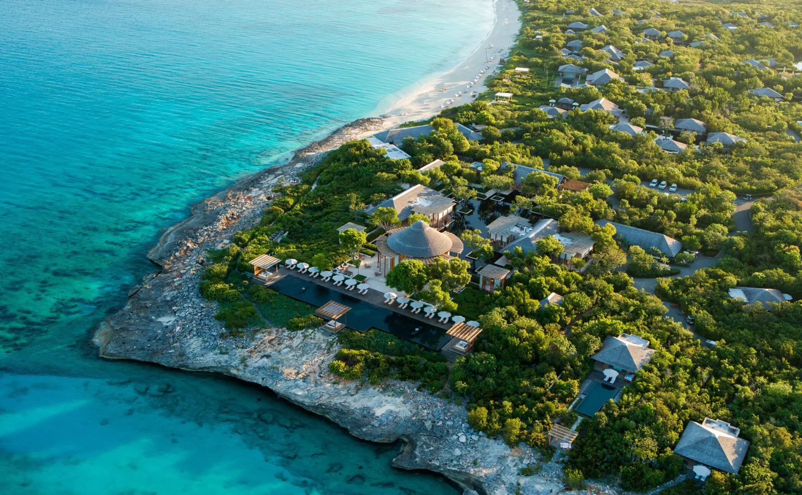 Amanyara visto dall'alto, sulla costa nord-ovest di Providenciales
